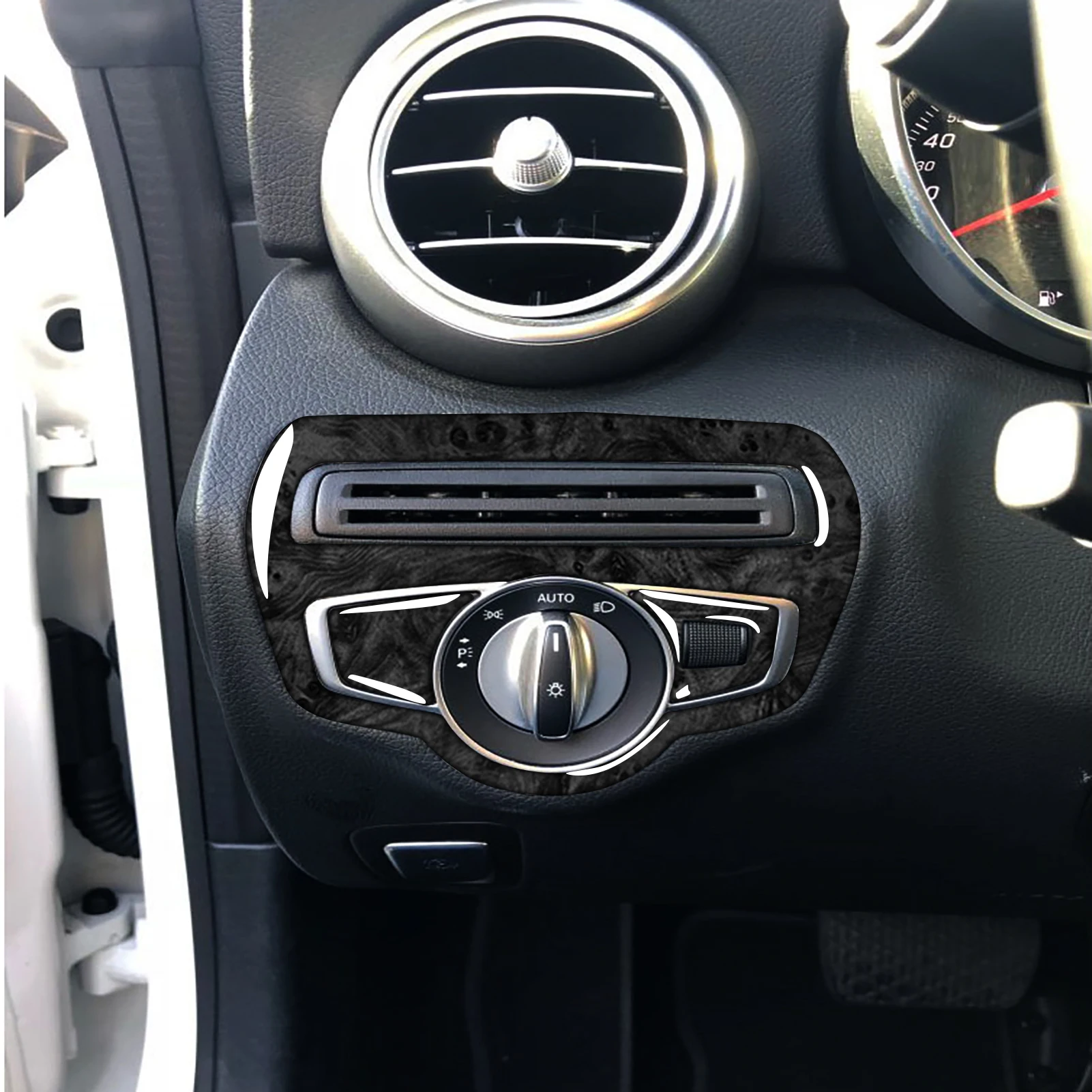 Для Benz C-Class W205 2015-2021 GLC 2016-2021 передняя лампа из углеродного волокна крышка