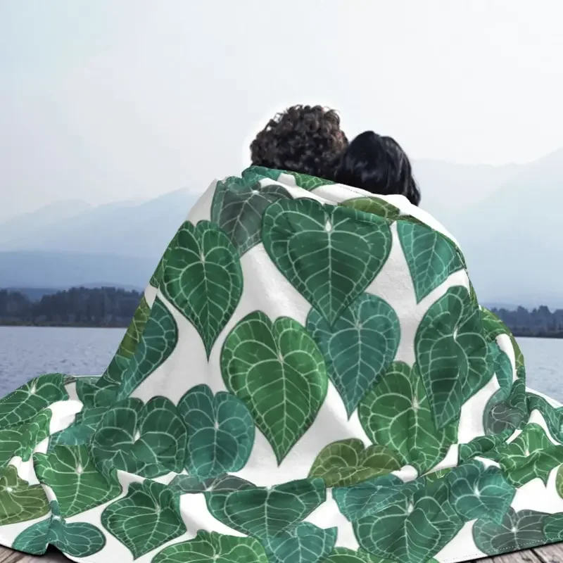 Одеяло с листьями антуриума кларинервиума Фланелевое дышащее покрывало для