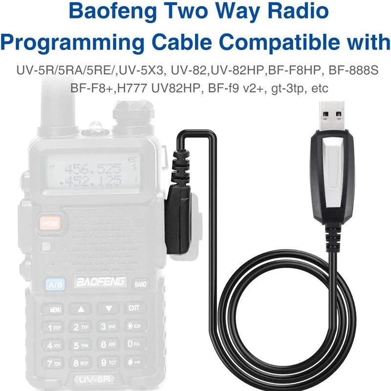 USB Cable for Baofeng UV-5R,5RA,5R-Plus,5RE,UV-82,Bf F8HP,UV3R Plus,BF-888S,5REX, 5RX3,GA-2S,BF-F8+,2 Way Radio Walkie Talkie