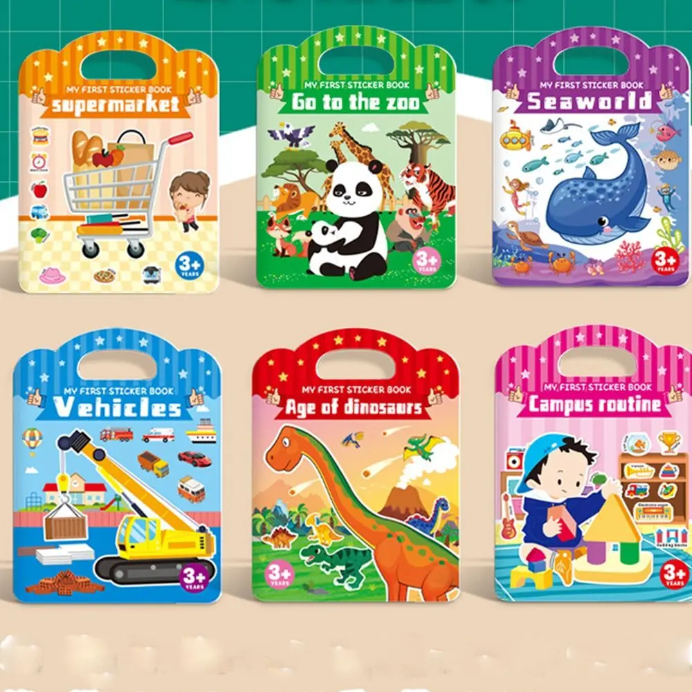 

Toy Water-proof Animal DIY Puzzle Sticker Book Learning Cognition Toy Early Education Toy Children Scene Sticker Book