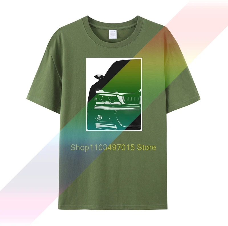 E46 M3 Футболка Deisgn для мужчин Тюнинг Гоночный автомобиль Автоспорт Хлопковая