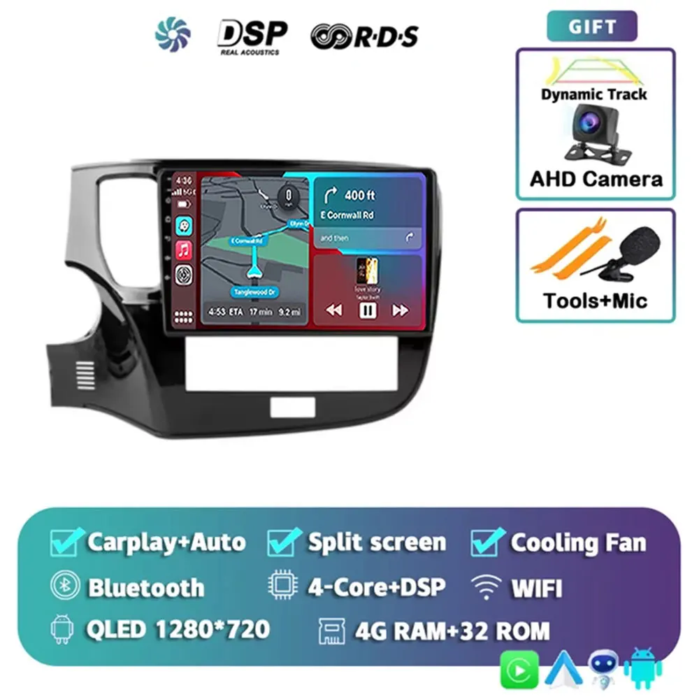 

Android 14 Carplay Auto для Mitsubishi Outlander 3 III GF0W GG0W 2018 2019 2020 2021 2022 Автомобильный радиоприемник Мультимедийный плеер Стерео DSP