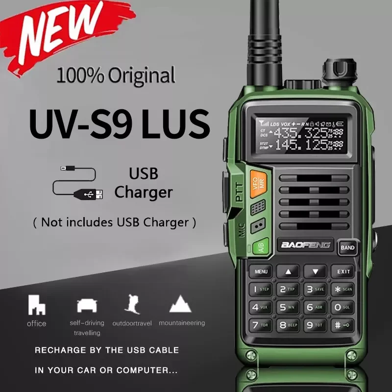 

NEW UV-S9 PLUS 10W High Powerful VHF/UHF Long Range Two Way Radio Walkie Talkie CB Ham Portable Radio UV-5R For Hunting