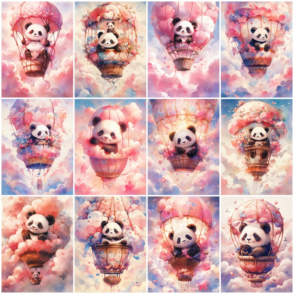 Алмазная живопись EverShine картина с рисунком в виде разноцветной панды 5D воздушный