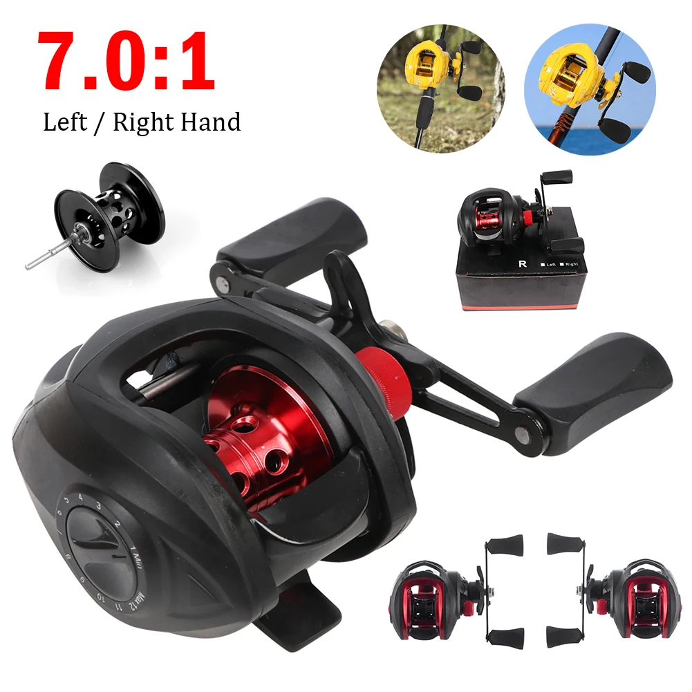 

Lightweight Baitcasting Reel 8KG Max Drag 18+1BB Fishing Reel 7.0:1 Gear Ratio Carp Bass Saltwater Freshwater Fishing Accessorie