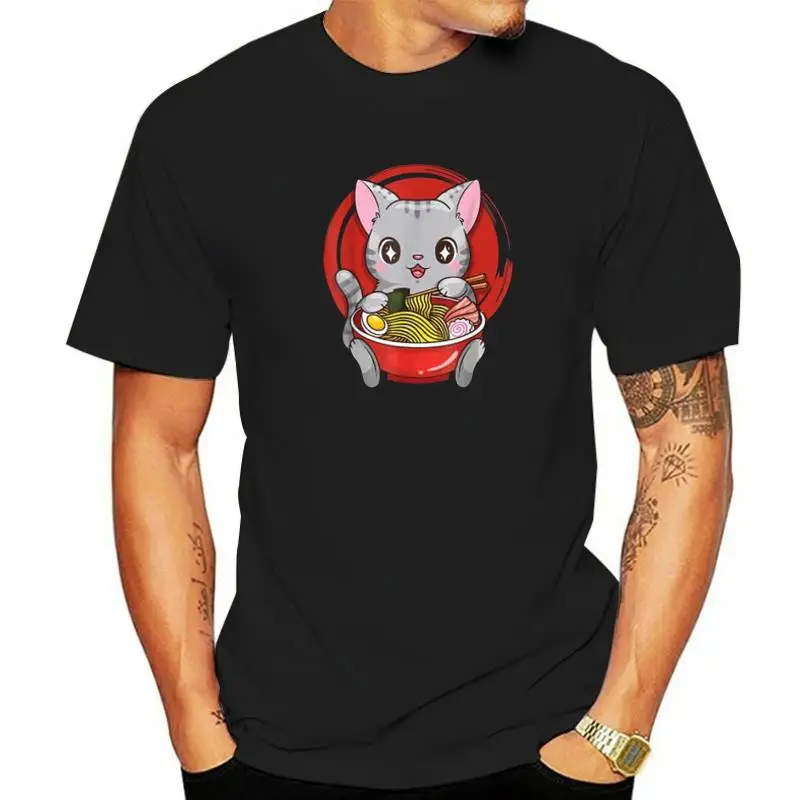 

Official Teenager Ramen Cat Anime Kawaii Neko Japanese Girls T-Shirt Harajuku Clothes