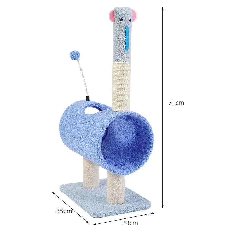 New Animal Series Pet Wear-Resistant Sisal Cat Climbing Frame Composite Board Flannel Cat Plush Cylinder Nest Cat Toy Cat Tower