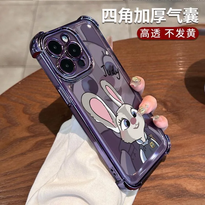 Милый чехол Disneys Judy Plating для Oppo Reno12 Reno11 Reno10 Reno8 Reno7 Reno6 Reno5 Pro Plus 4G 5G противоударный с