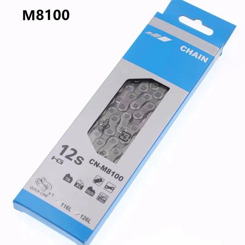 

Цепь M8100 для горного велосипеда, 12-скоростная велосипедная цепь, тонкая ультраузкая гладкая передвижная цепь для шоссе, дорожного велосипед...