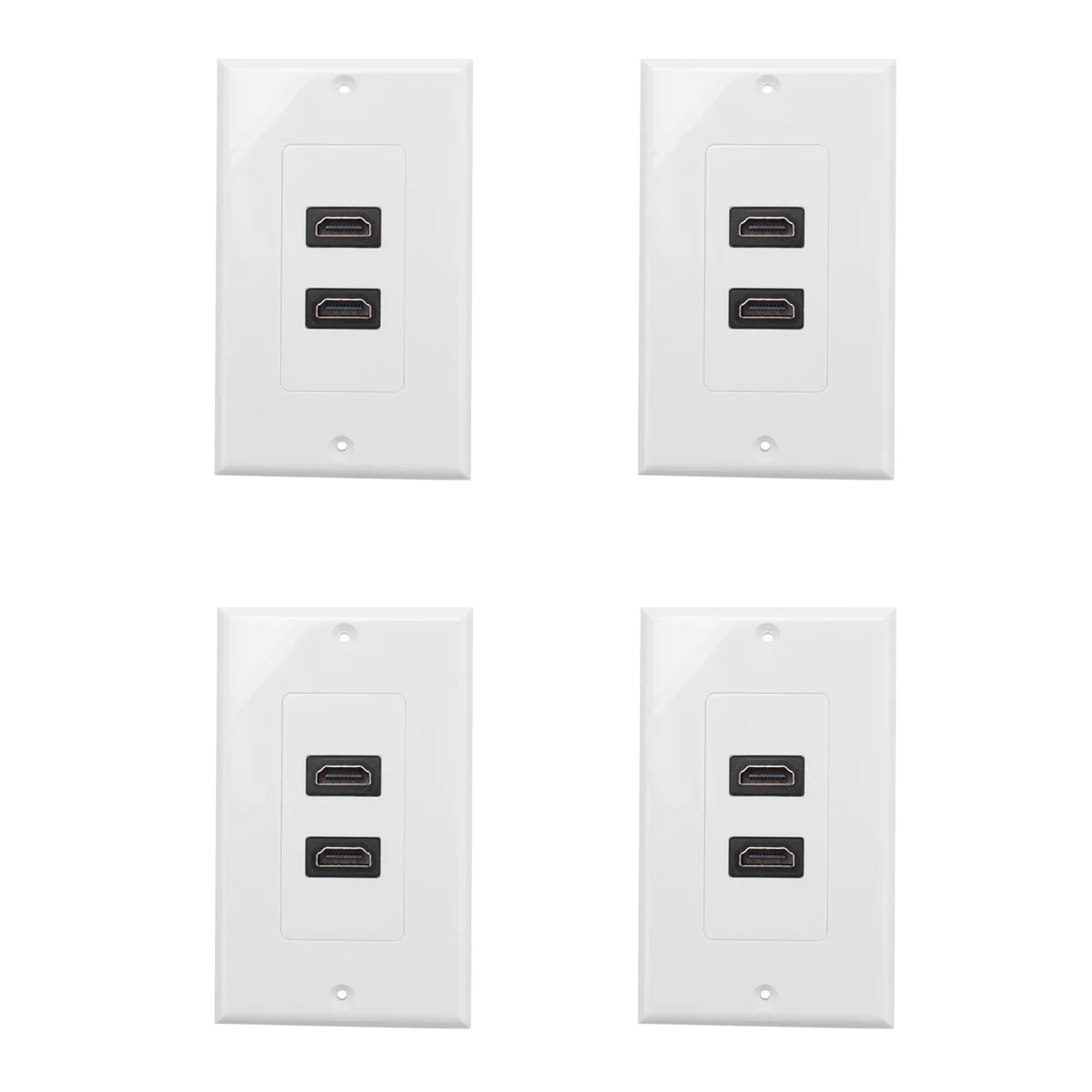 

4X 2-Ports Wall Face Plate Panel Outlet 1080P Cover Coupler Socket HOT