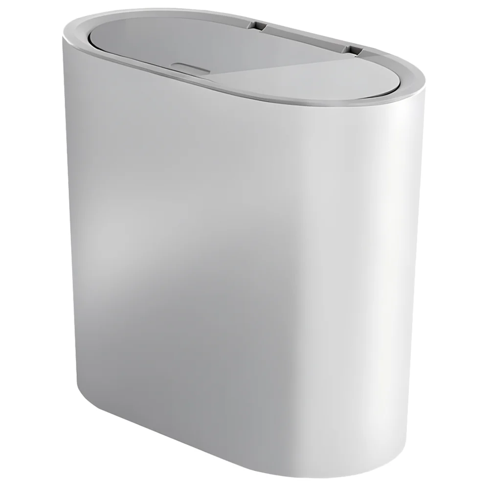 

Flip Trash Can Press Type Portable Waste Basket Wastebasket With Lid Pp Household Container Slim