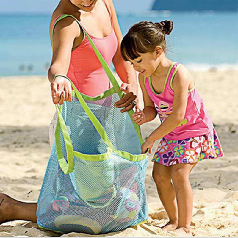 

1pc Kids Sand Away Protable Mesh Bag Children Beach Toys Clothes Towel Bag Baby Toy Storage Sundries Bags Women Cosmetic Organiz