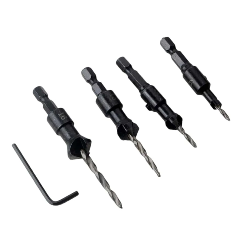 

Wood Countersink Drill Bit Set Hex Shank Quick Change Counter Sinker Drill Bit for Wood High Speed Steel Punch Tool Set