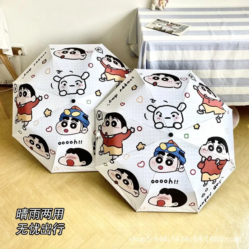 Фото Bandai Crayon Shin-chan Аниме Фигурка Ручной Зонт Портативный Автоматический Зонтик Анти-УФ Многофункциональный Девушка Студенческий Фестиваль Подарок №3