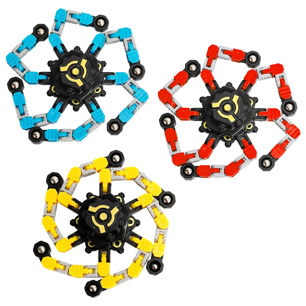 

Mechanical Fingertip Spinner DIY Fingertip Spin Top Transformable Creative Gyro Toy Deformable Stress Relief Toy for Kids