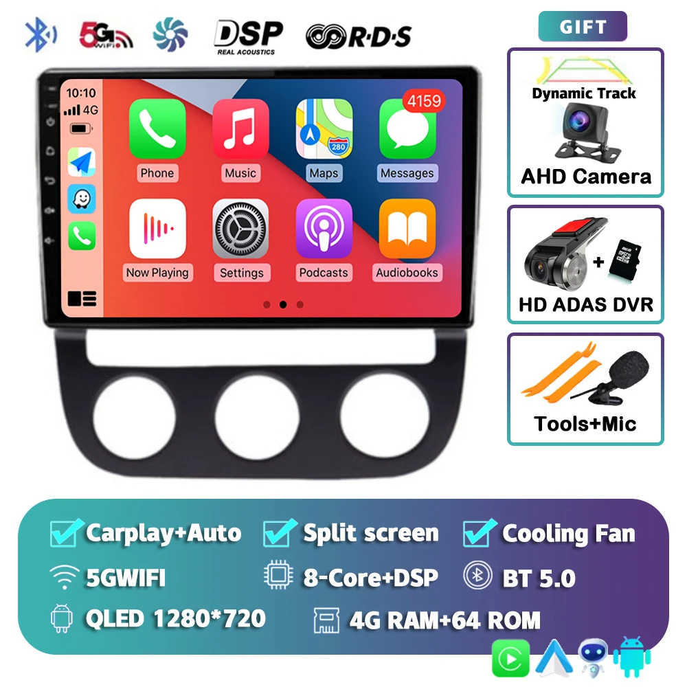 

Автомобильная магнитола на Android 13 для Volkswagen Jetta 5 2005 2006 2007 2008 2009 2010, автомобильный радиоприемник с GPS, мультимедийный плеер, стерео головное устройство 4G