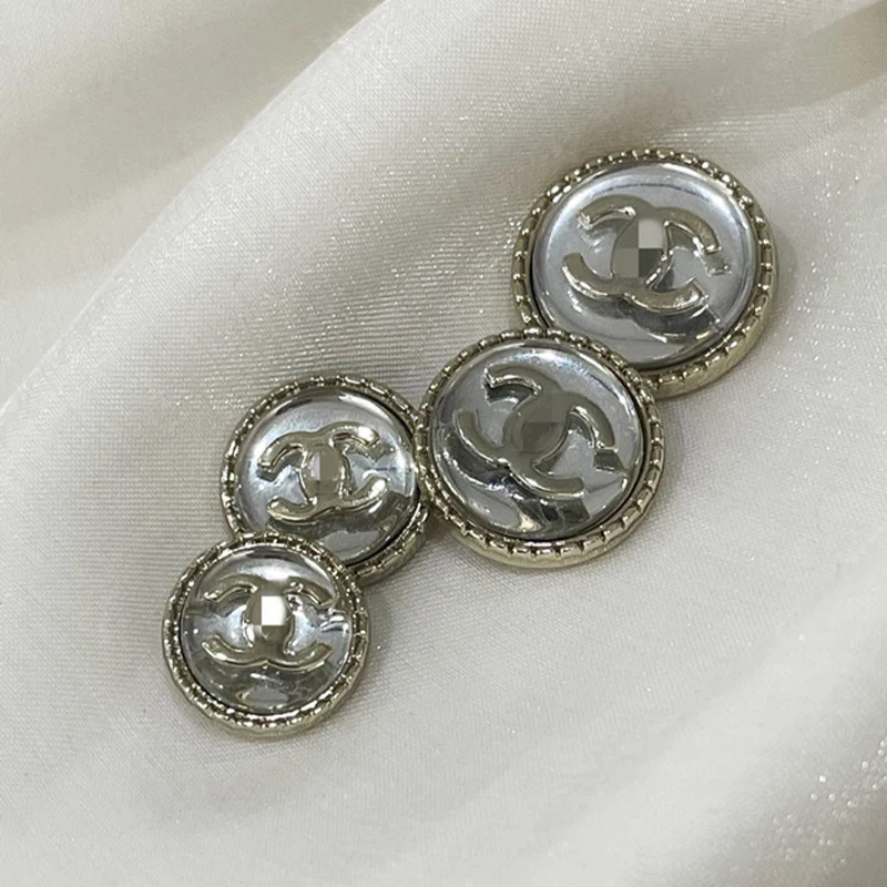 

10 шт., прозрачные металлические пуговицы для одежды