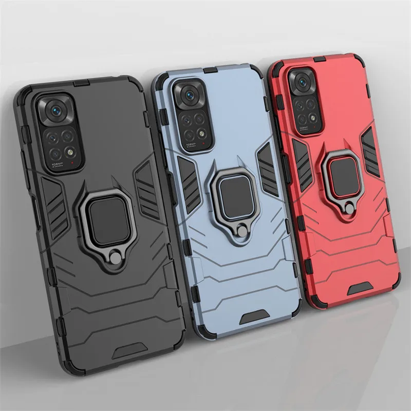 

For Xiaomi Redmi Note 11S Global Case Cover Redmi Note 11 11S Cover Armor PC Shockproof Silicon Phone Back Cover Redmi Note 11S