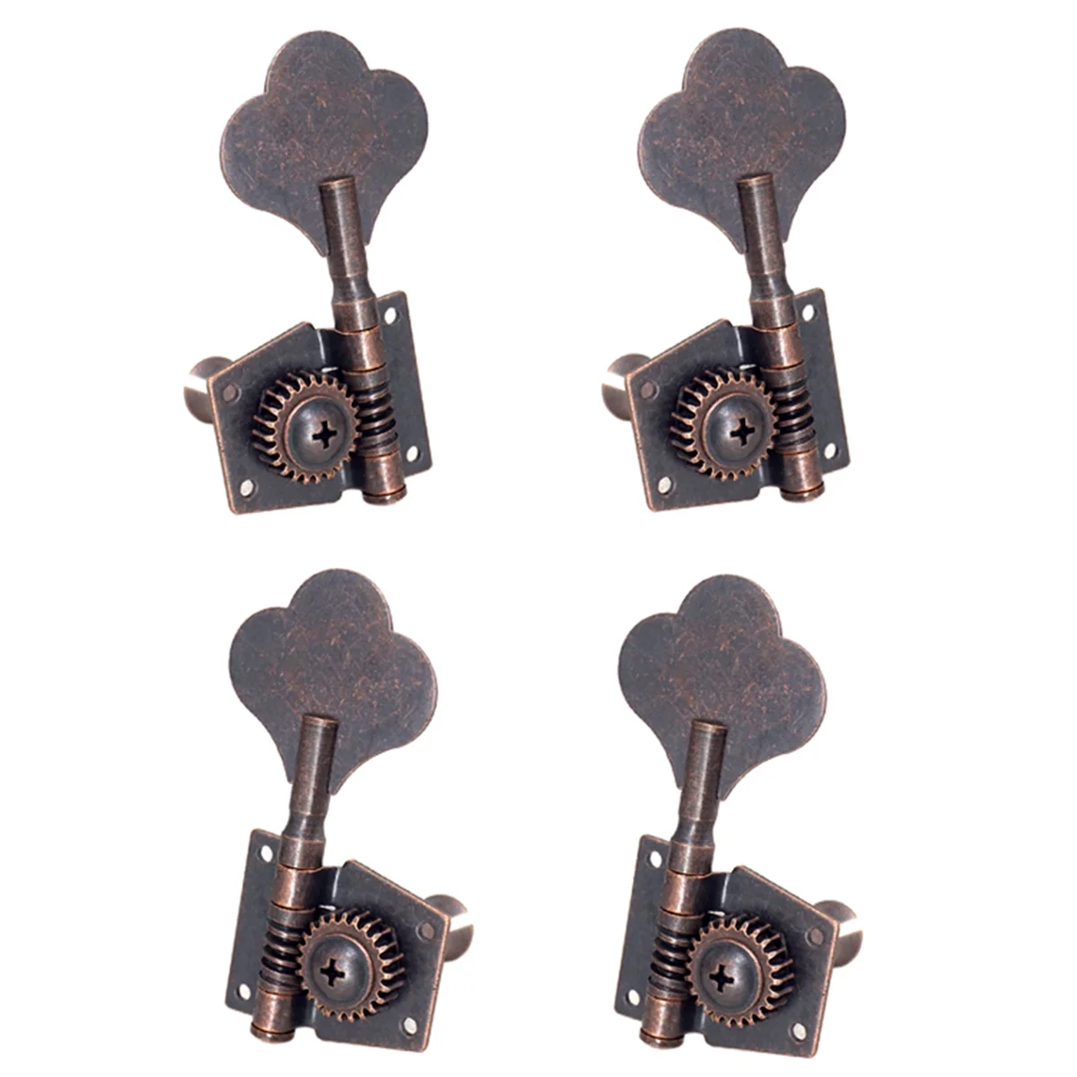 

Guitar Vintage Open Bass Guitar Tuning Key Pegs Machine Heads Tuners 2L2R for 4 Strings Bass Red Bronze