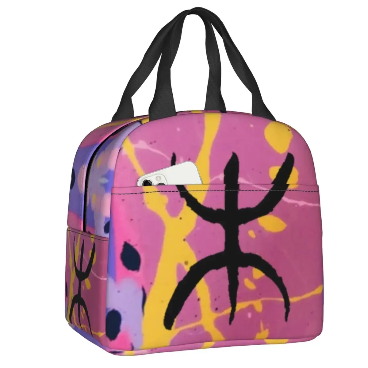 

Изолированная сумка для обеда Kabyle с флагом Amazigh для женщин, переносной термоохлаждающий Ланч-бокс с принтом берберского тифинага, рабочая школьная сумка для еды