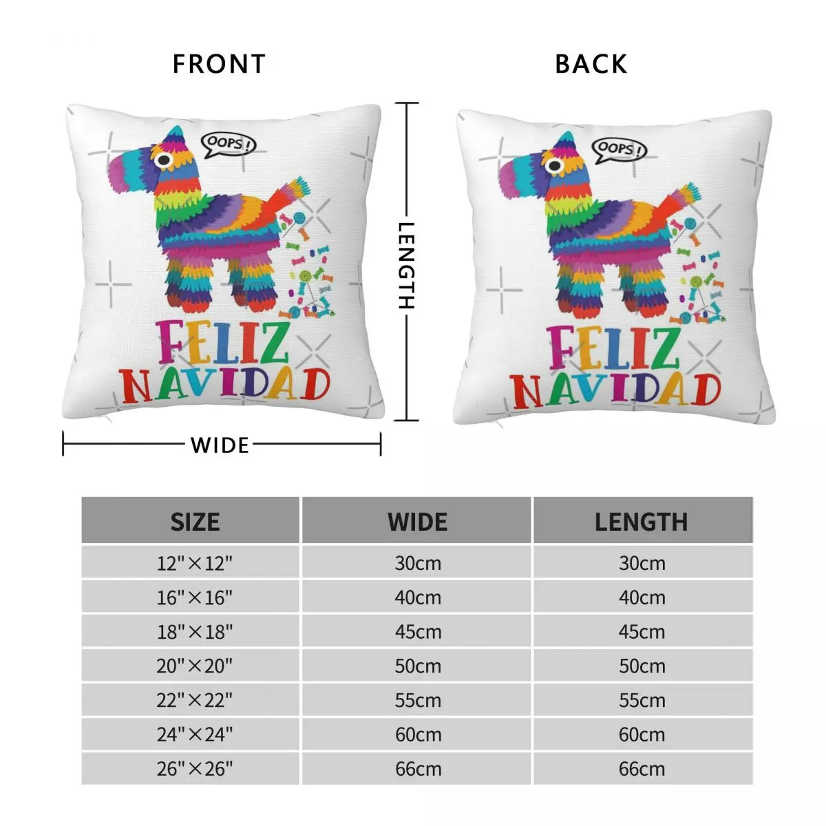 Opps Feliz Рождество забавная Мексиканская Подушка Piata искусственная подушка чехол