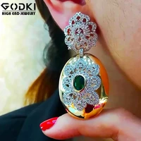 high quality romantic elegant luxury shiny round pendant earrings jewelry for women bridal wedding party show daily accessoriess