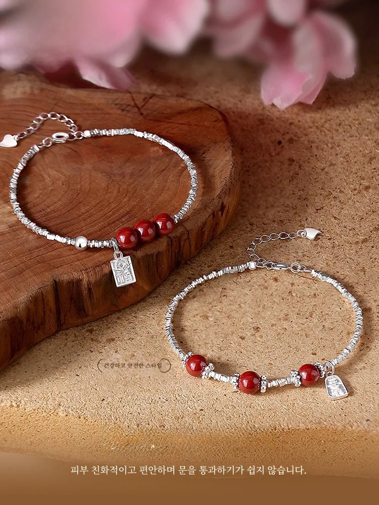 Сломанный серебряный браслет женский легкий роскошный изысканный из