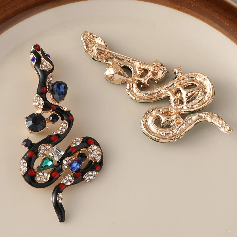 Брошь в виде красной пятнистой змеи роскошные аксессуары для женского платья