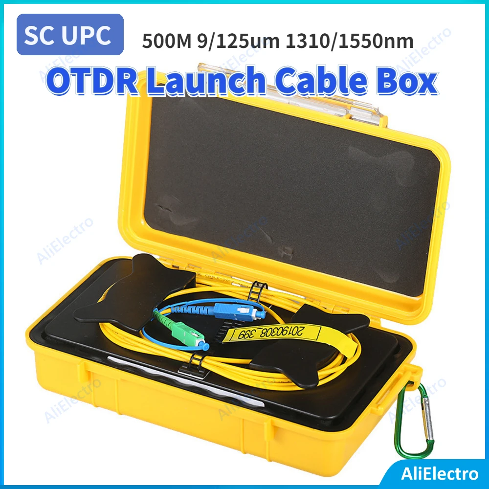 New SC UPC OTDR Launch Cable Box Fiber ring otdr launch cable 500M 9/125um 1310/1550nm singlemode OTDR fiber teste free ship