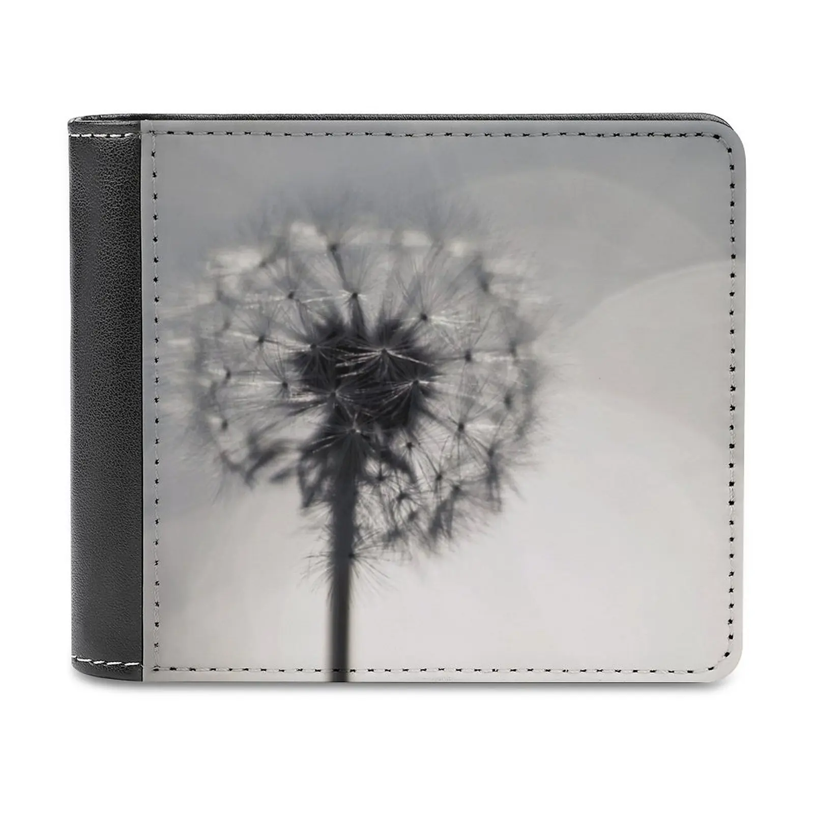 

Мужской кожаный бумажник с рисунком одуванчика, мужской короткий кошелек, кошелек с несколькими кармашками для карт, модный кошелек, синий ...