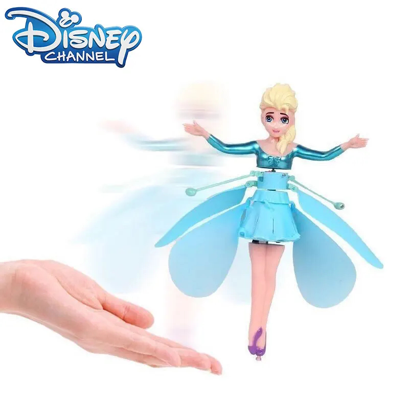 Disney Frozen Aircraft Cartoon Anime Elsa Induction Flying Magic Fairy Gesture Levitation Flying Toy for children Birthday Gifts
