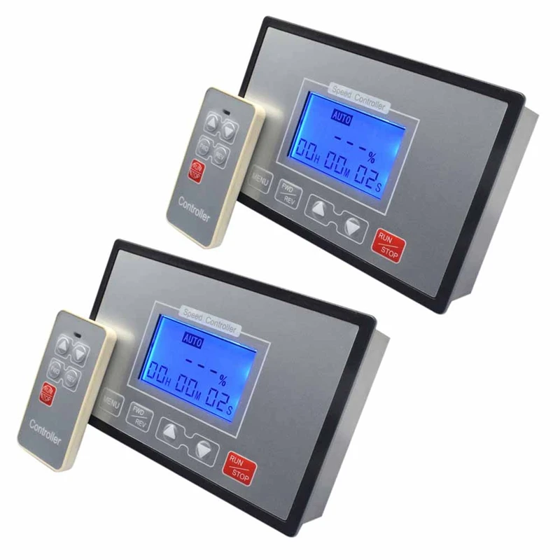 

2X PWM DC Motor Speed Controller LCD Smart Digital Display 0-100% Adjustable 60A Timing Reversible Remote Control