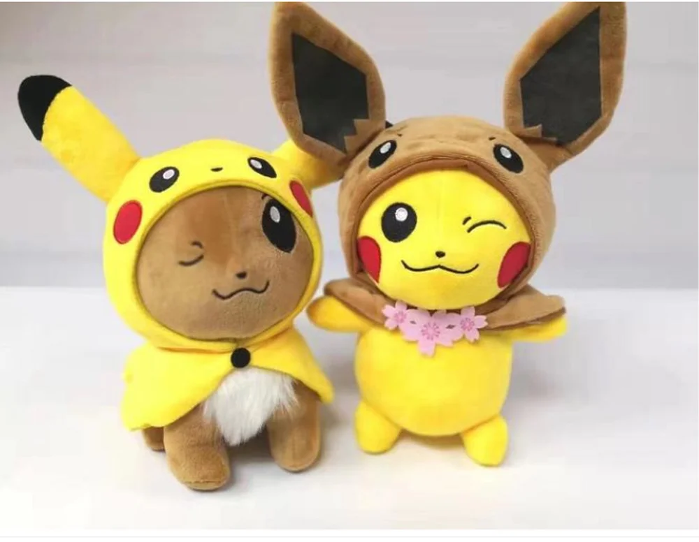 

2 шт., Детская плюшевая игрушка Pokemon Eevee, 20 см