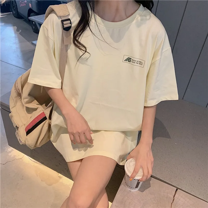 

Женские футболки, топы, японский Kawaii, женская Свободная Повседневная футболка Ulzzang с буквенным принтом, Женская Корейская одежда Harajuku для женщин