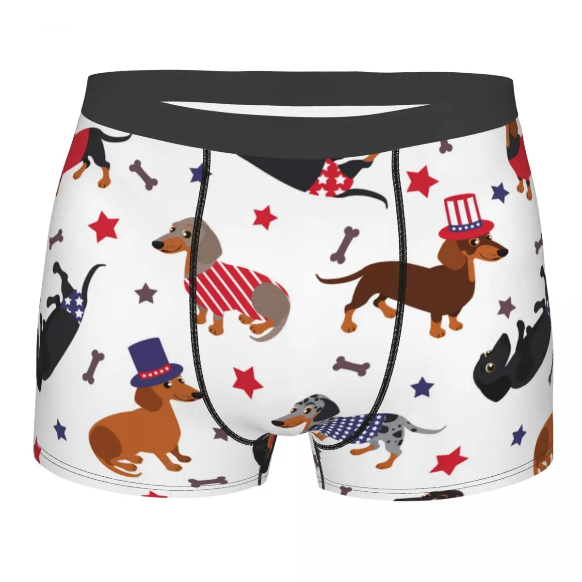 

Мужское патриотическое нижнее белье такса, забавные боксеры с собакой, шорты, трусы, мужское дышащее нижнее белье