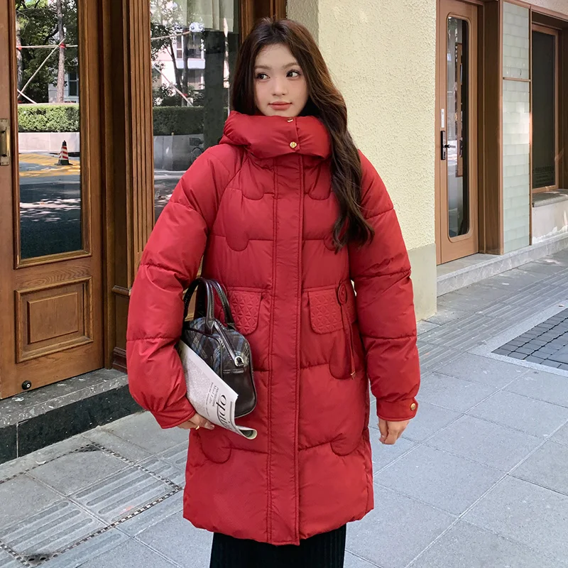 Куртка женская зимняя на хлопковой подкладке утепленная теплая с капюшоном