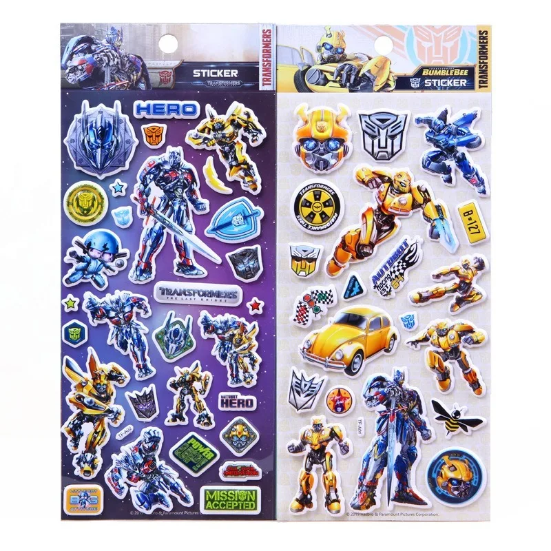 Трансформеры с пузырьками наклейки Optimus Prime Megatron Soundwave Shockwave детские игрушки на