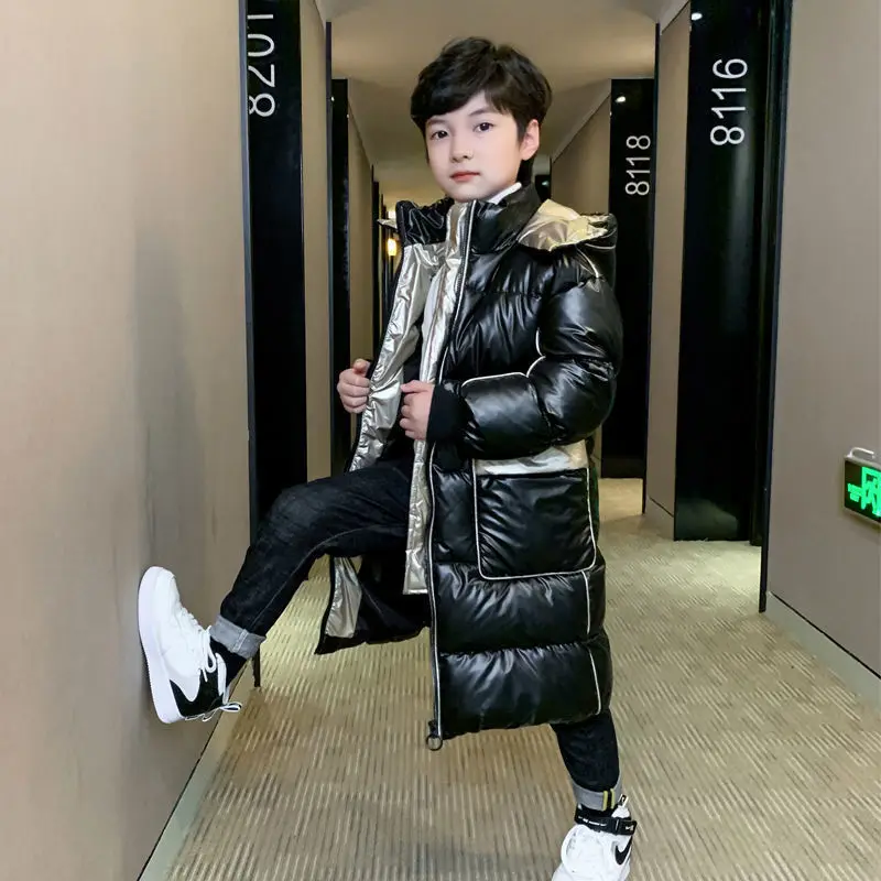 

-30 Winter warm childrens long down jacket teenager boys girls thickened thermal cotton coat clothes kids winter cold clothing