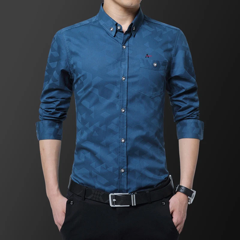 2021 aramy camisa Brand Men Shirt Male Dress Shirts Men's Fashion Casual Long Sleeve Business Formal Shirt Camisa Social Masculi