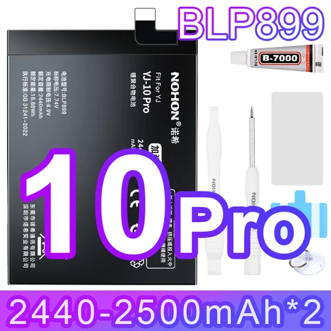 Аккумулятор NOHON для OnePlus 10 Pro 9 8 7 10R 9R 9RT Nord 2 8T 6T ACE 2V One Plus 1+ Встроенные аккумуляторы для мобильных телефонов Bateria