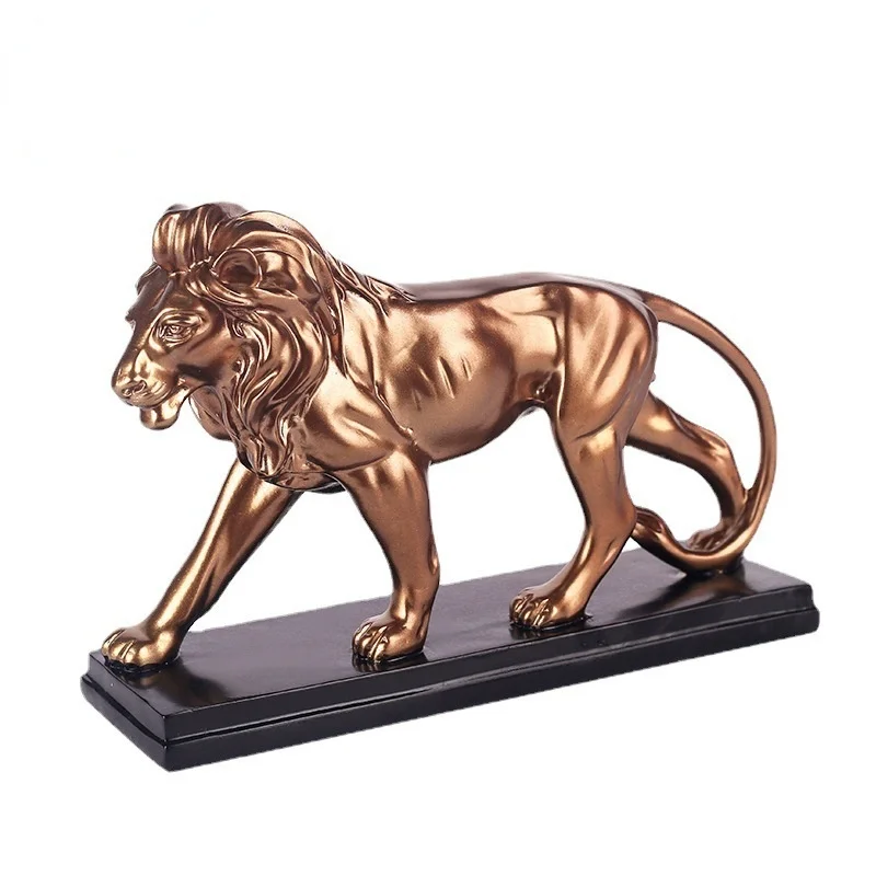 

American Lion Home Decoration Resin Statue Lion Sculpture Modern Art Office Ornament Desktop Decoration Craft Gift Animal