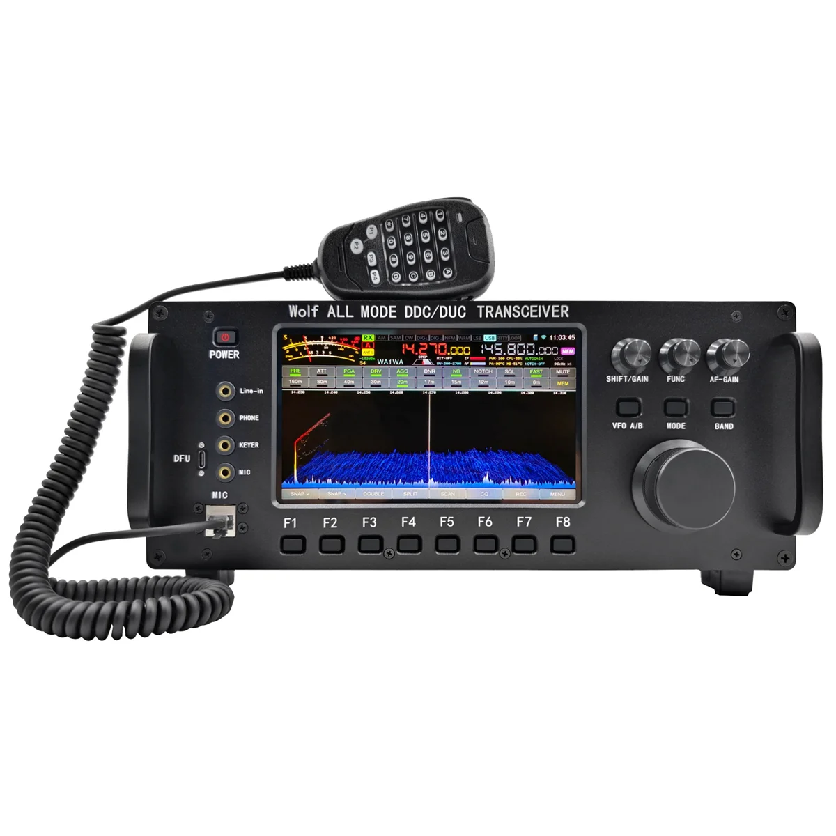 

20W 0-750MHz Wolf All Mode DDC/DUC Transceiver Mobile Radio LF/HF/6M/VHF/UHF Transceiver for UA3REO with WIFI Function