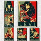 Фотообои с рисунком в винтажном стиле, постер из крафт-бумаги Леви Акаме насу Гоку, Настенная Наклейка для домашнего бара, Декор