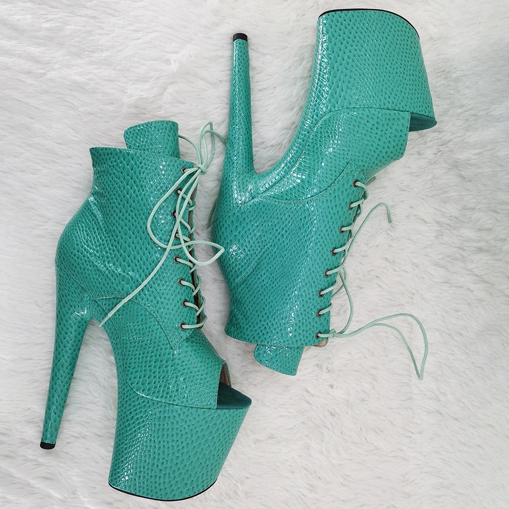Leecabe  20CM/8inches  snakeskin upper   High Heel platform Pole Dance boot