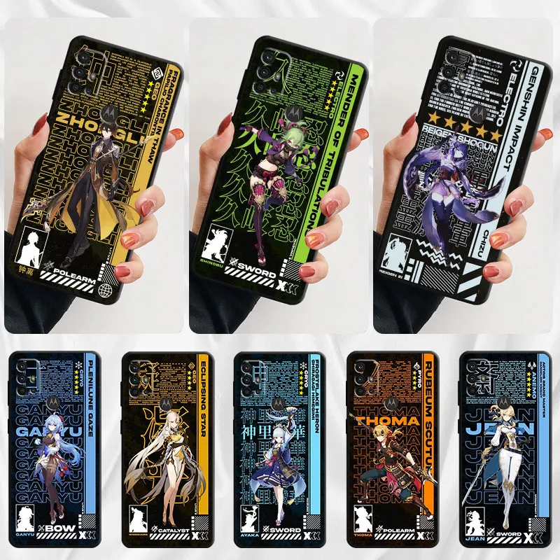 

Case for Motorola Moto E6s One Fusion Plus Edge 20 Lite 30 Pro S30 G Stylus One Hyper X30 Silicone Cover Anime Genshin Impact