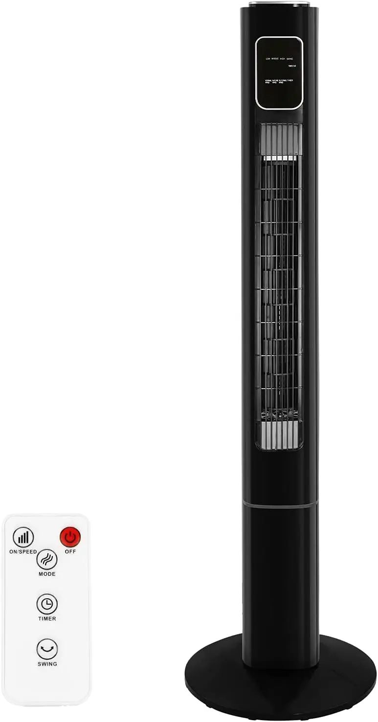 

Free shipping Tower Fan Oscillating Fan Quiet Cooling Remote Control Powerful Standing 3 Speeds Wind Modes Bladeless Floor Fans