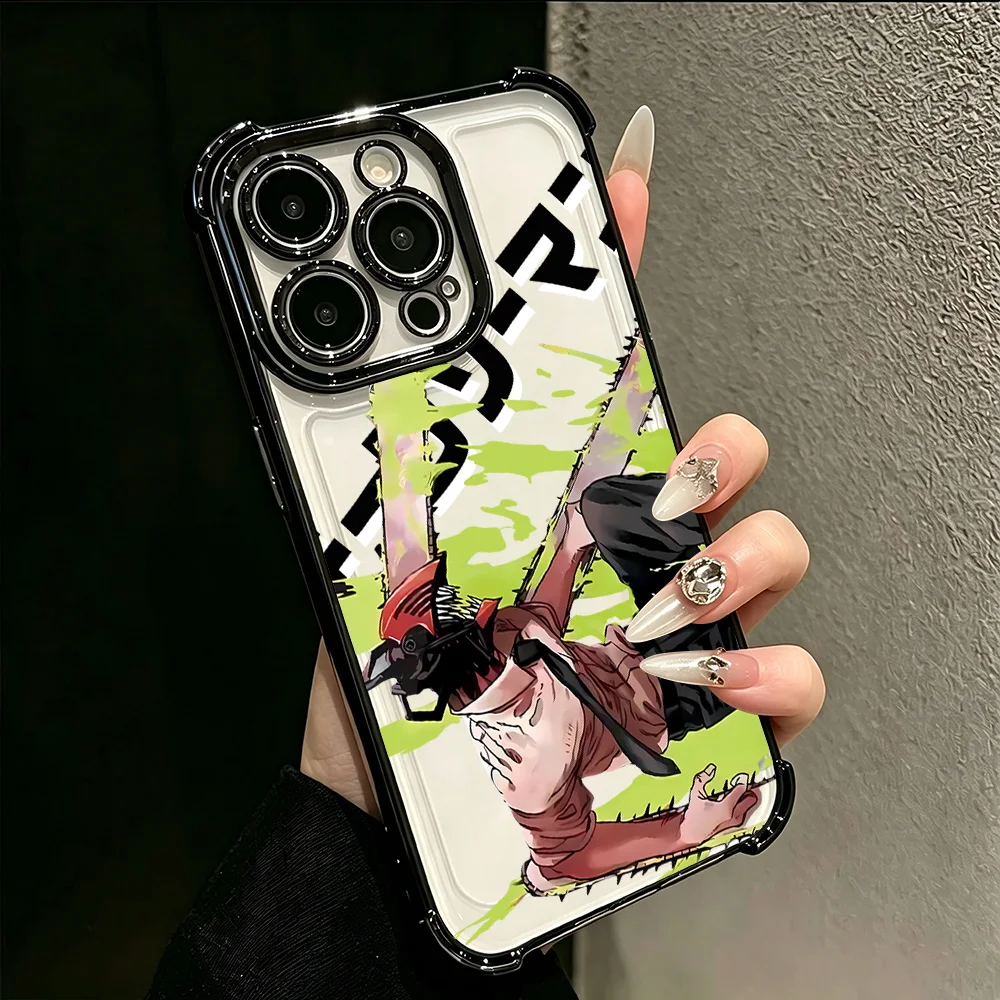 Фото Чехол для телефона с покрытием для iPhone 17, 17e, 16e, 16, 15, 14, 13, 12, 11 Pro Max, Mini, Air, Plus, противоударный, с воздушной подушкой, Cool C-ChainsawS ManS №4