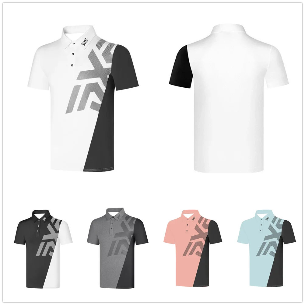 

Golf Clothing Men Sports Leisure Golf Wear Outdoor Breathable Anti-pilling Polyester Quick Dry Woman Short-sleeved T-shirt Polo