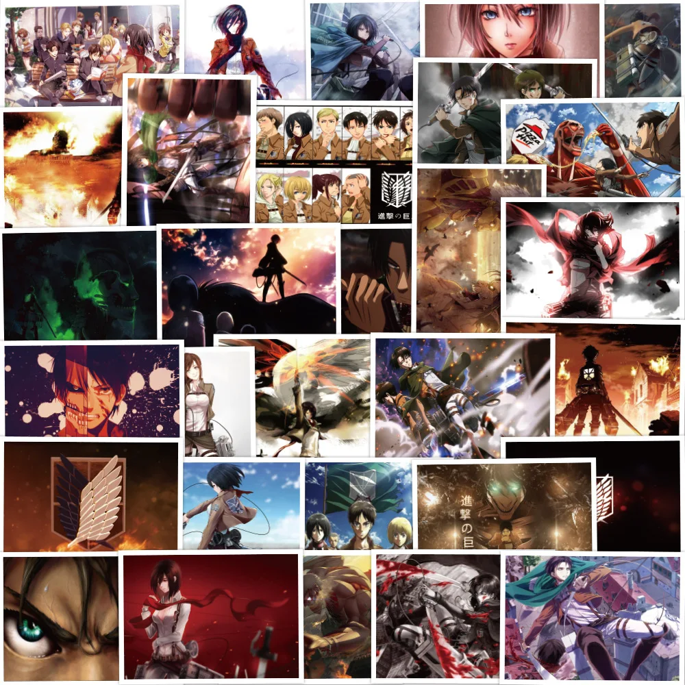 

10/20/30Pcs Attack on Titan Sticker Cute Sticker Anime Stickers for Kids Laptop Stickers Skateboard Guitar Sticker Toys
