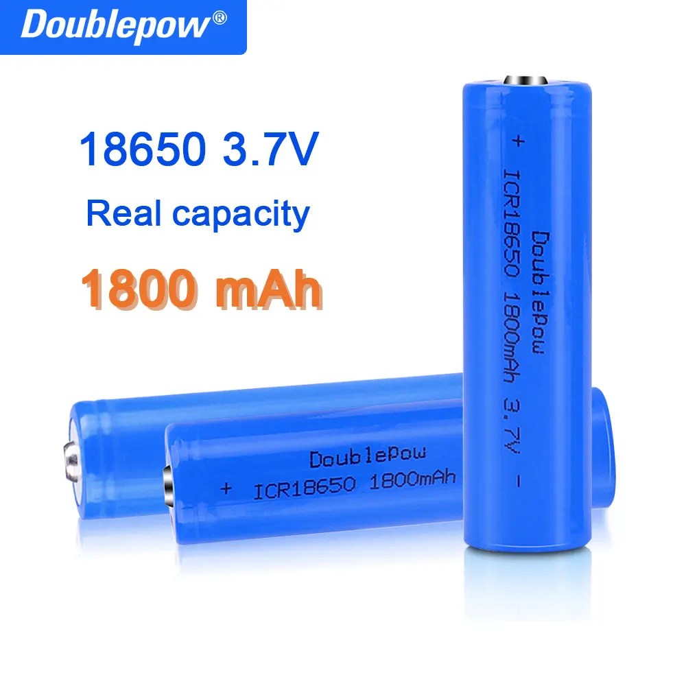 

True capacity 100% new original Doublepow 18650 3.7v 1800mah 18650 rechargeable lithium li-ion battery for flashlight batteries